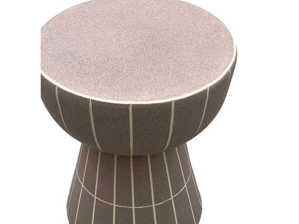 Tabouret / meuble d'appoint en céramique couleur mauve clair