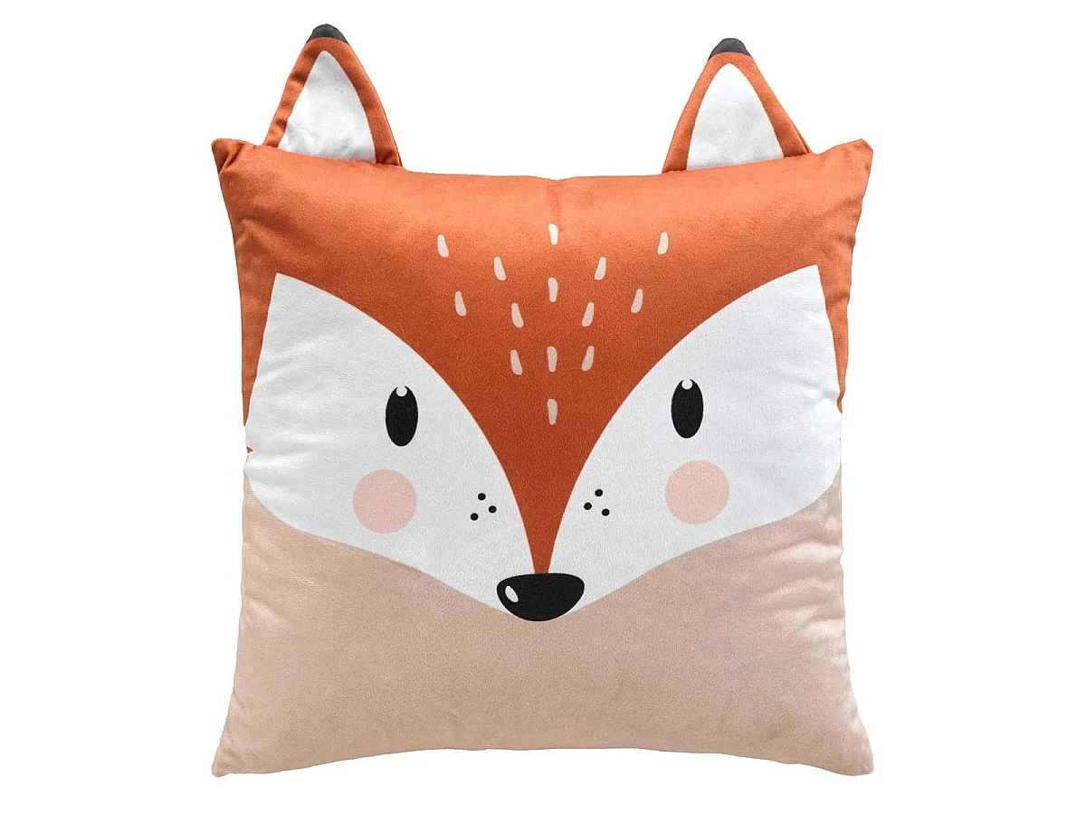 Coussin Déco Enfant en Velours "Roxy" 40x40cm Orange