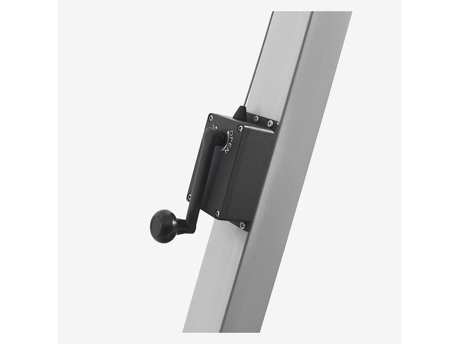 Parasol déporté en tissu et métal 3 x 3 m - Anthracite et argenté