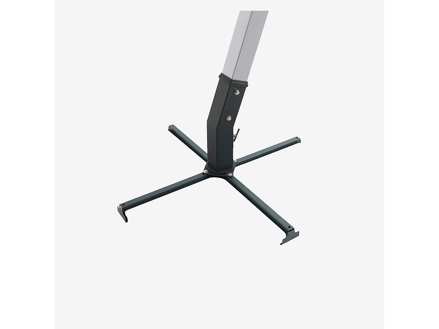 Parasol déporté en tissu et métal 3 x 3 m - Anthracite et argenté