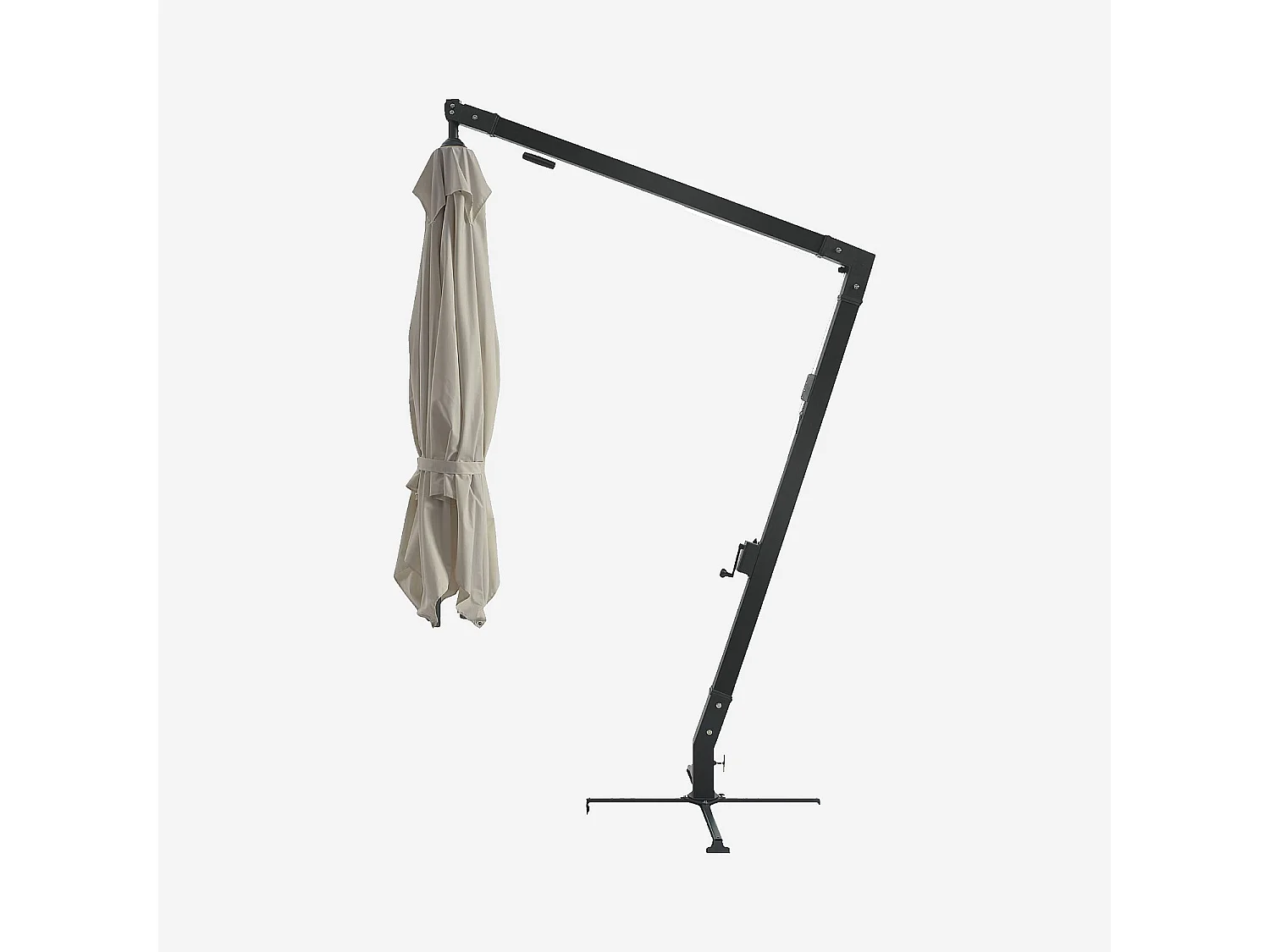 Parasol déporté en tissu et métal 3 x 3 m - Taupe et anthracite