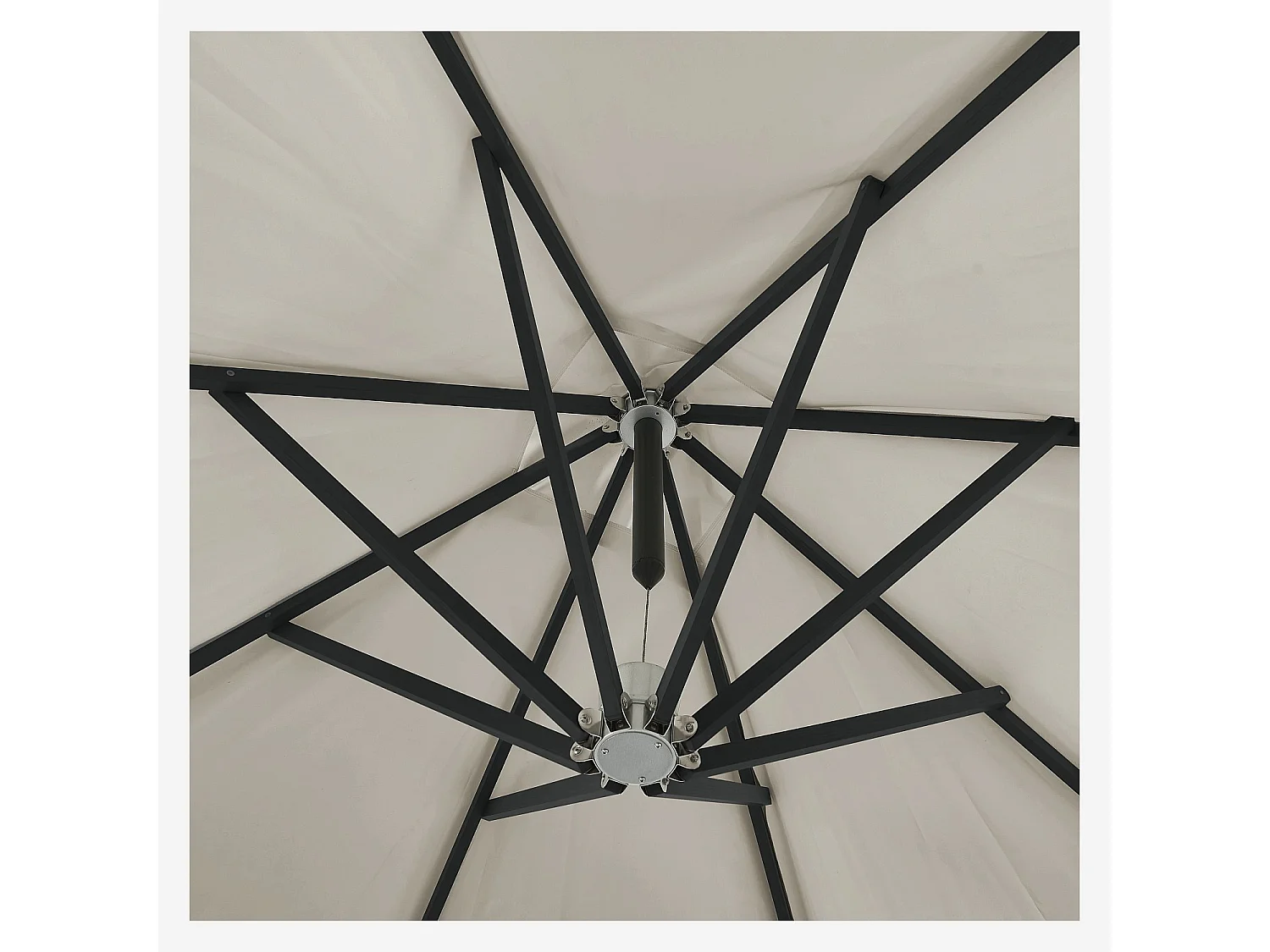 Parasol déporté en tissu et métal 3 x 3 m - Taupe et anthracite
