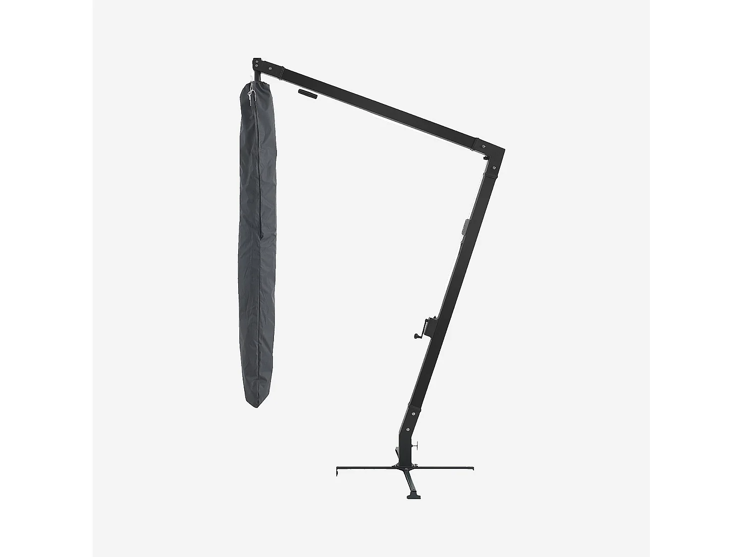 Parasol déporté en tissu et métal 3 x 3 m - Taupe et anthracite