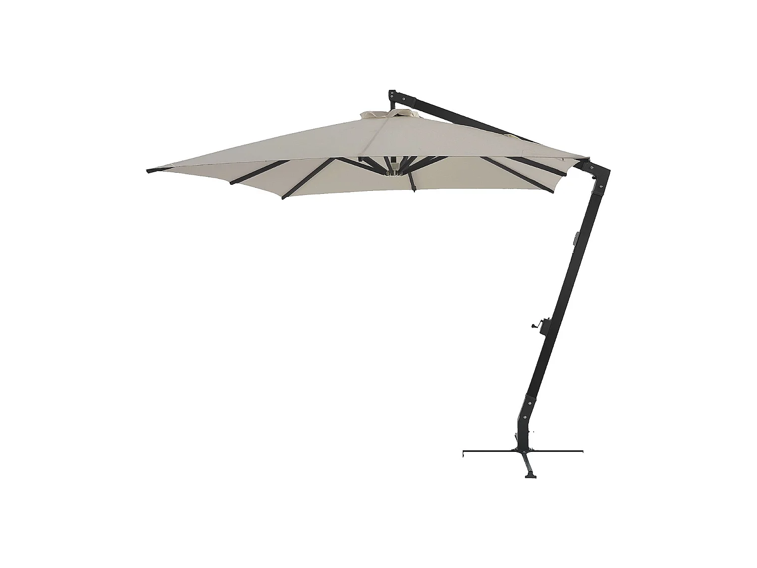 Habitat - Parasol déporté en tissu et métal 3 x 3 m - Taupe et anthracite - Alerio