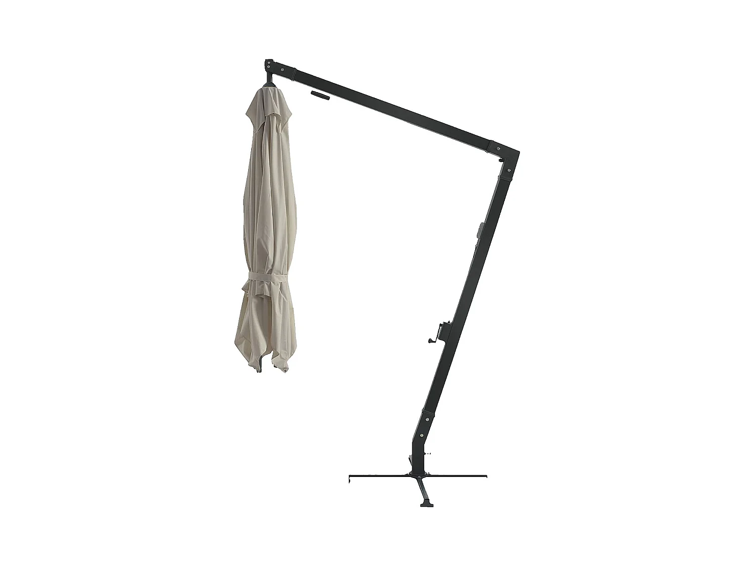 Habitat - Parasol déporté en tissu et métal 3 x 3 m - Taupe et anthracite - Alerio
