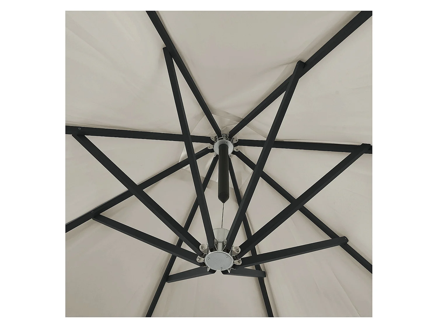 Habitat - Parasol déporté en tissu et métal 3 x 3 m - Taupe et anthracite - Alerio