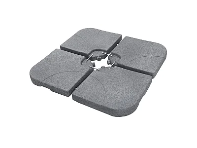 ML-Design Peso de Base de sombrilla con 4 placas rellenables de hasta 60L agua / 80kg arena, gris, soporte cruzado, apoyo de paraguas en el suelo