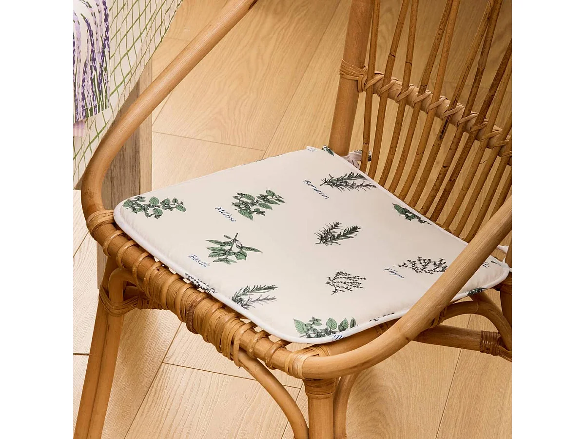 Galette de Chaise "Garrigue" 39x39cm Blanc