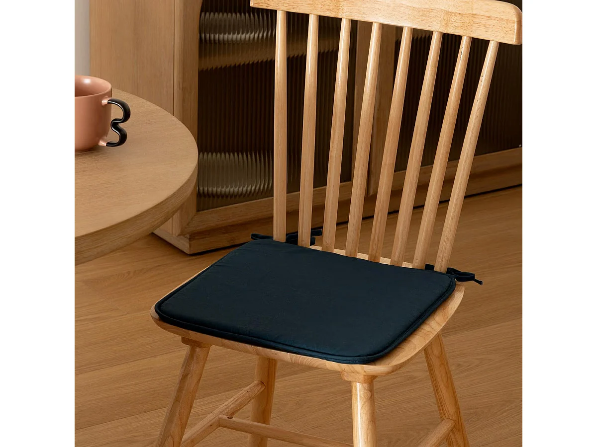 Galette de Chaise "Micro" 39x39cm Bleu Égéen