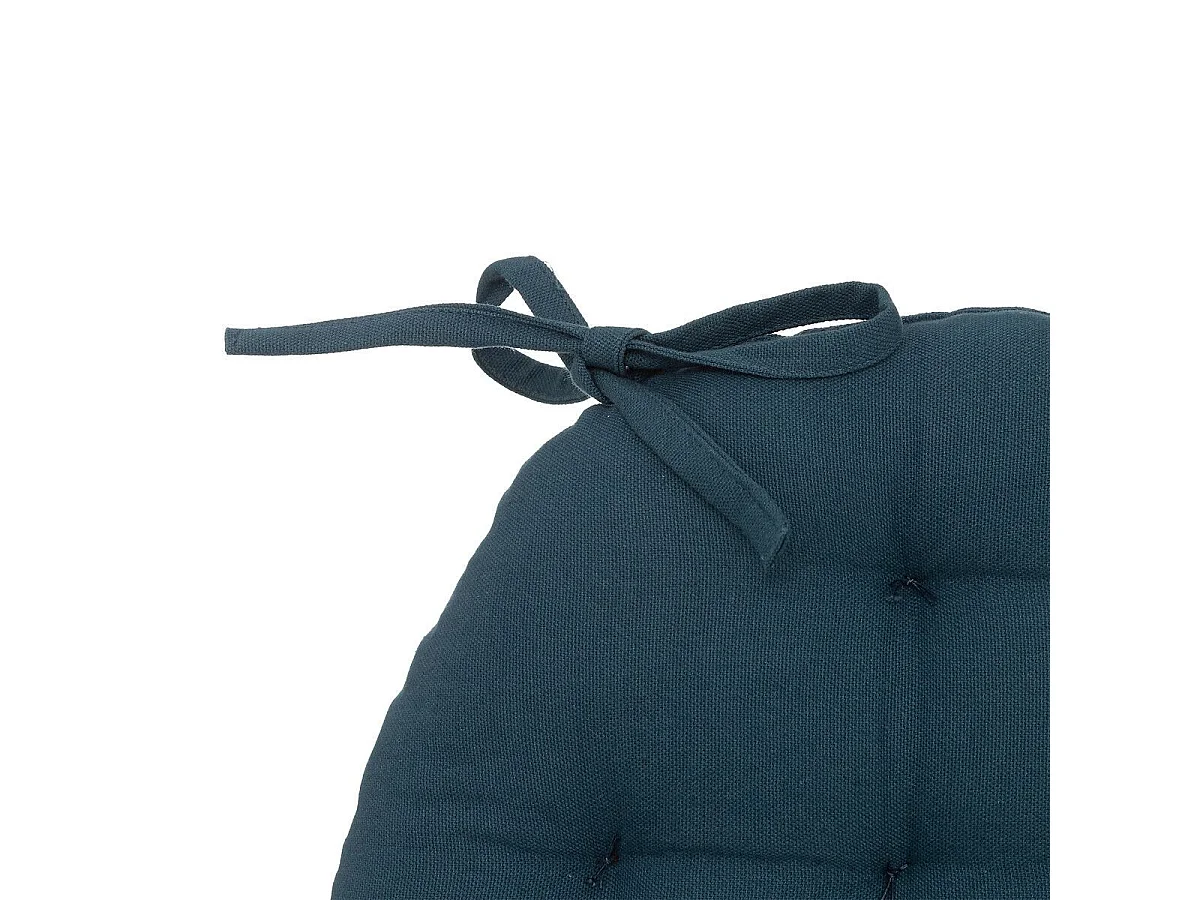 Galette de Chaise Ronde "Leana" 38cm Bleu Égéen