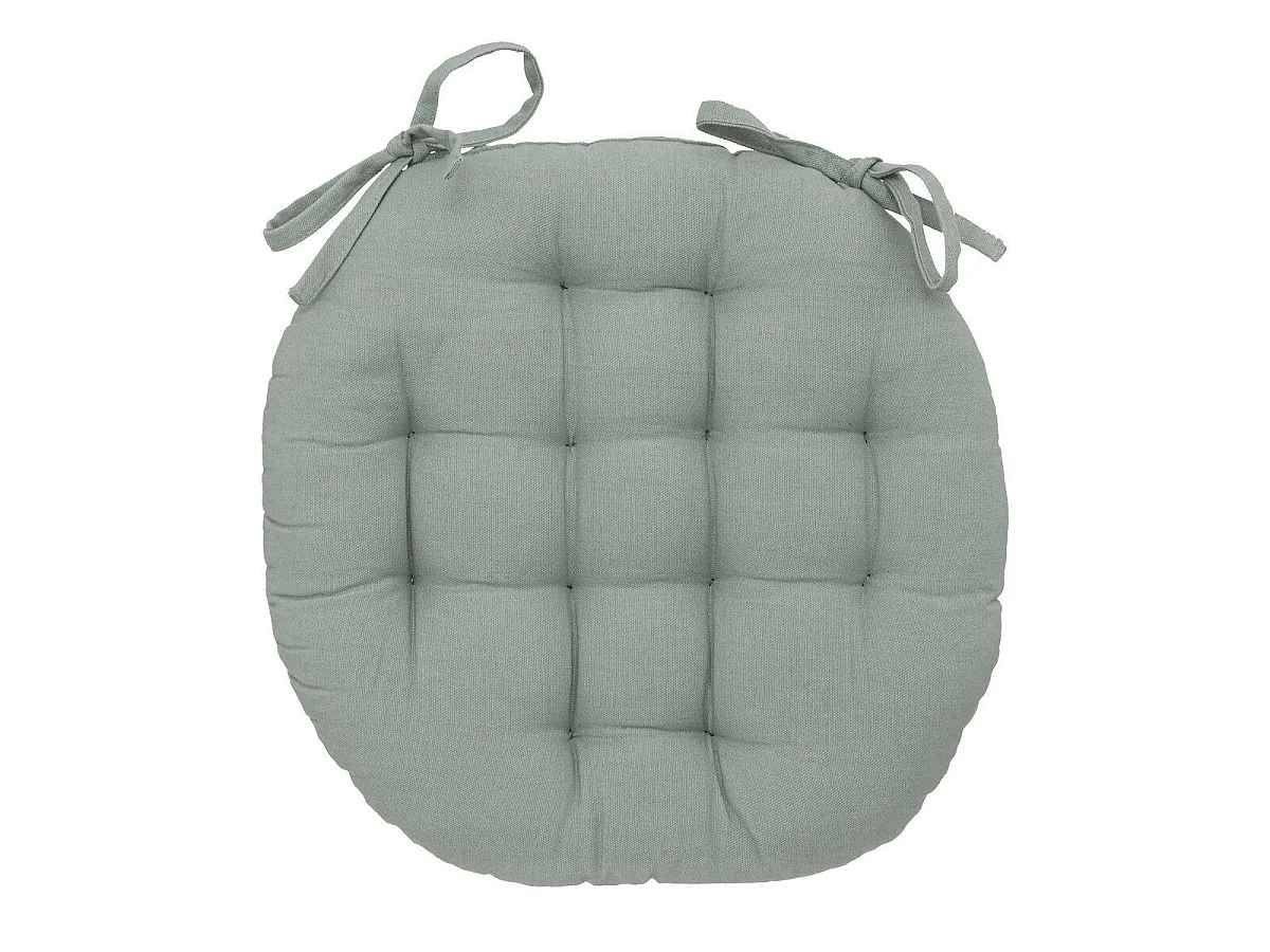 Galette de Chaise Ronde "Leana" 38cm Vert Céladon