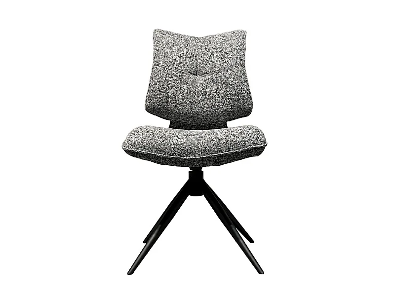 Lot 2 chaises rotatives tissu chiné noir avec dossier replié – IMOGEN