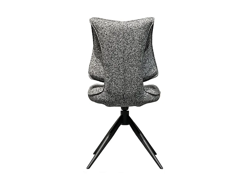 Lot 2 chaises rotatives tissu chiné noir avec dossier replié – IMOGEN
