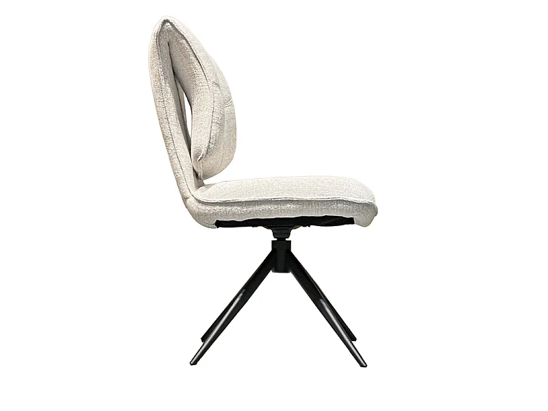 Lot 2 chaises rotatives tissu chiné beige avec dossier replié – IMOGEN