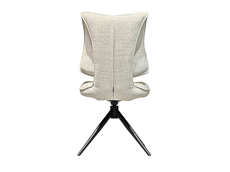 Lot 2 chaises rotatives tissu chiné beige avec dossier replié – IMOGEN
