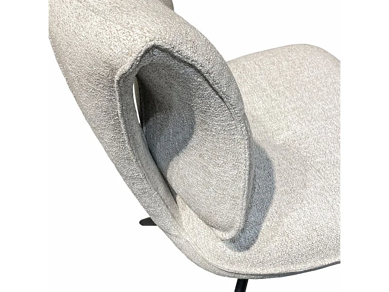 Lot 2 chaises rotatives tissu chiné beige avec dossier replié – IMOGEN