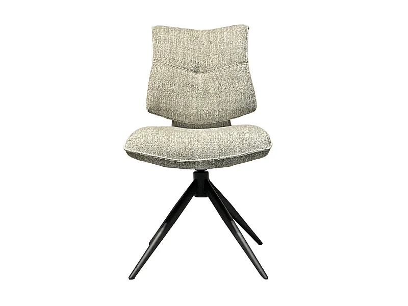 Lot 2 chaises rotatives tissu chiné vert avec dossier replié – IMOGEN