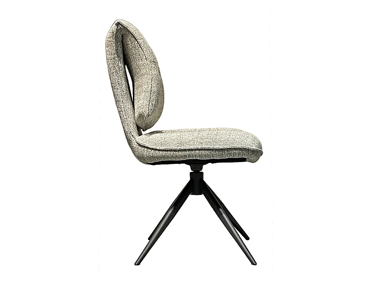 Lot 2 chaises rotatives tissu chiné vert avec dossier replié – IMOGEN