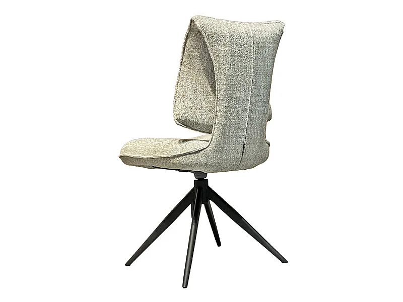 Lot 2 chaises rotatives tissu chiné vert avec dossier replié – IMOGEN