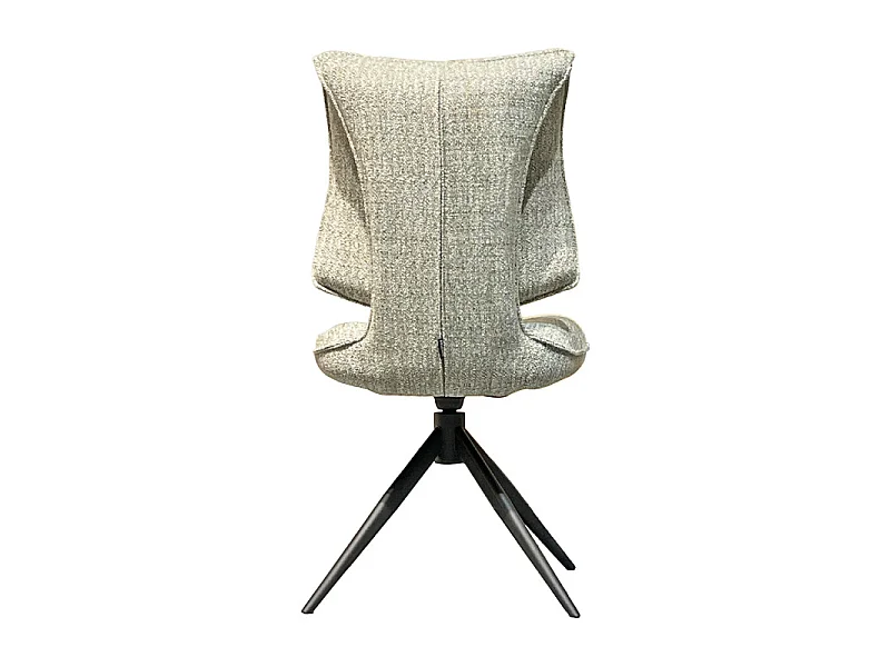 Lot 2 chaises rotatives tissu chiné vert avec dossier replié – IMOGEN