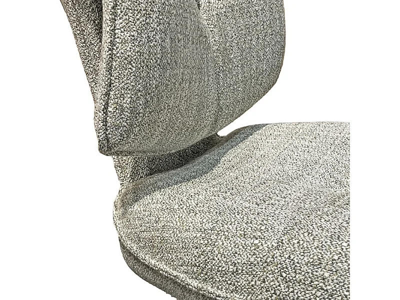 Lot 2 chaises rotatives tissu chiné vert avec dossier replié – IMOGEN