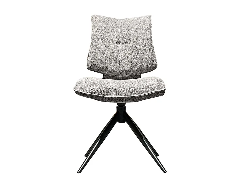 Lot 2 chaises rotatives tissu chiné gris avec dossier replié – IMOGEN
