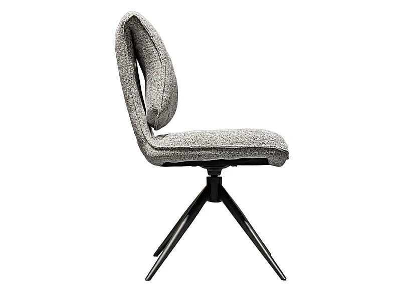 Lot 2 chaises rotatives tissu chiné gris avec dossier replié – IMOGEN