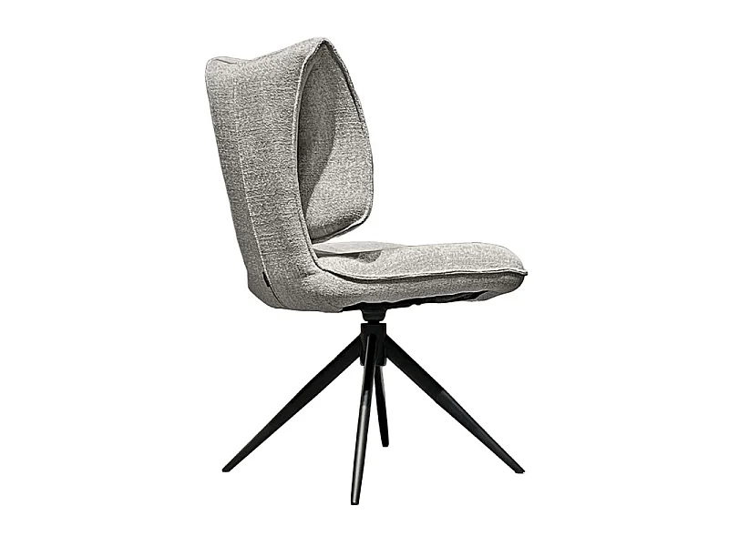 Lot 2 chaises rotatives tissu chiné gris avec dossier replié – IMOGEN