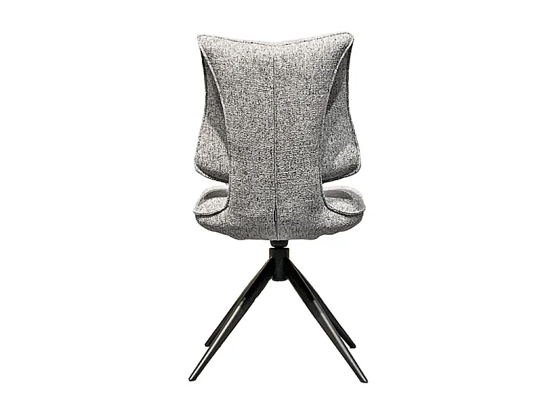 Lot 2 chaises rotatives tissu chiné gris avec dossier replié – IMOGEN