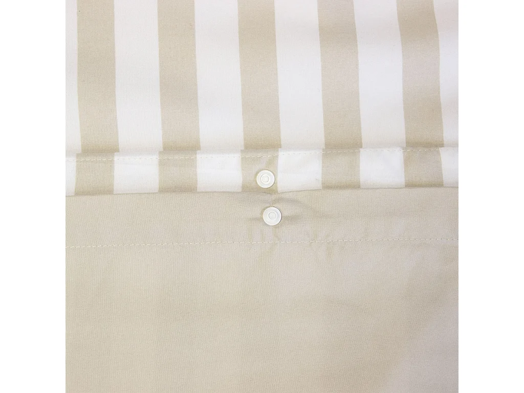 Parure de lit microfibre réversible rayures beige 260x240cm - Néo