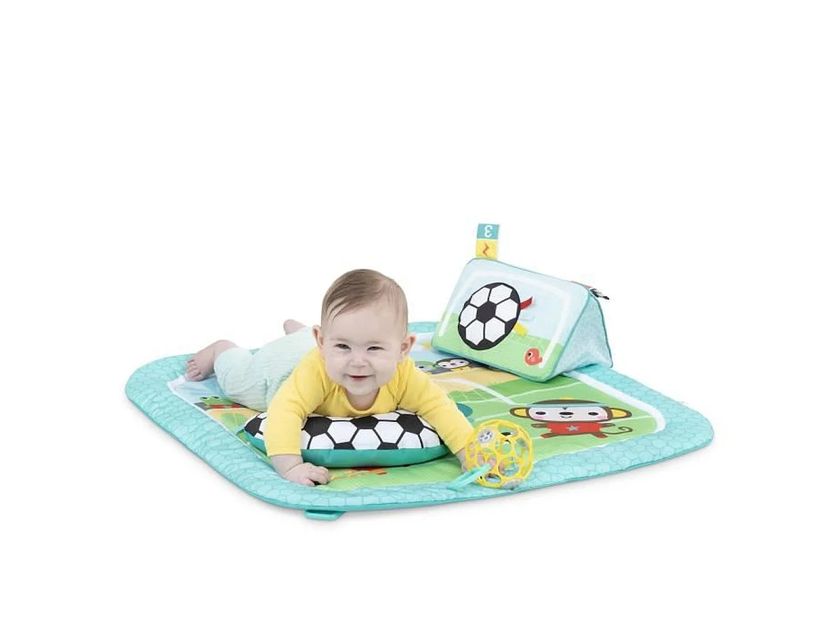 Tapis d'éveil BRIGHT STARTS Football avec jouets détachables Oball, musique et lumières, 47 x 74 x 74 cm