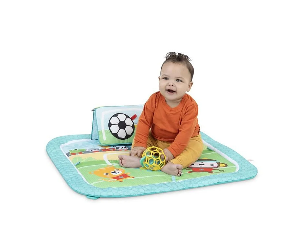 Tapis d'éveil BRIGHT STARTS Football avec jouets détachables Oball, musique et lumières, 47 x 74 x 74 cm