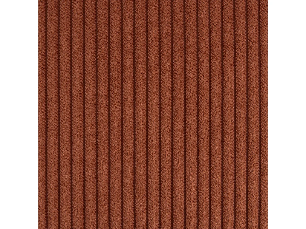 Sofá cama panorámico de pana con baúl, 4 plazas  terracota