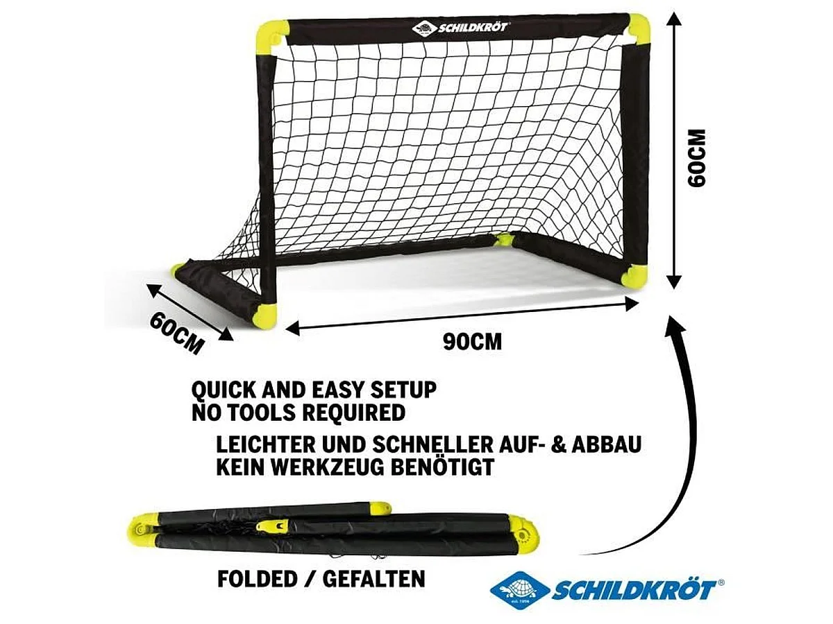 Schildkröt Opvouwbaar Voetbaldoel 90x60x60 cm - Lichtgewicht en Draagbaar voor Jonge Spelers