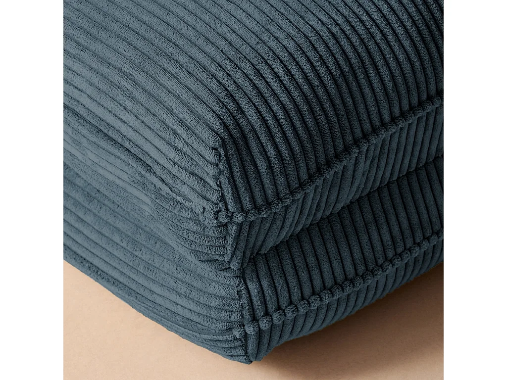 Chauffeuse matelas bleu foncé convertible velours côtelé grosse côte 1 place Cosy