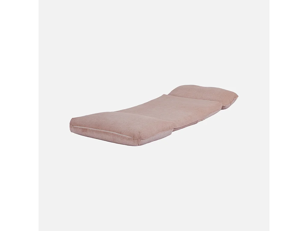 Chauffeuse matelas rose pâle convertible velours côtelé grosse côte 1 place Cosy