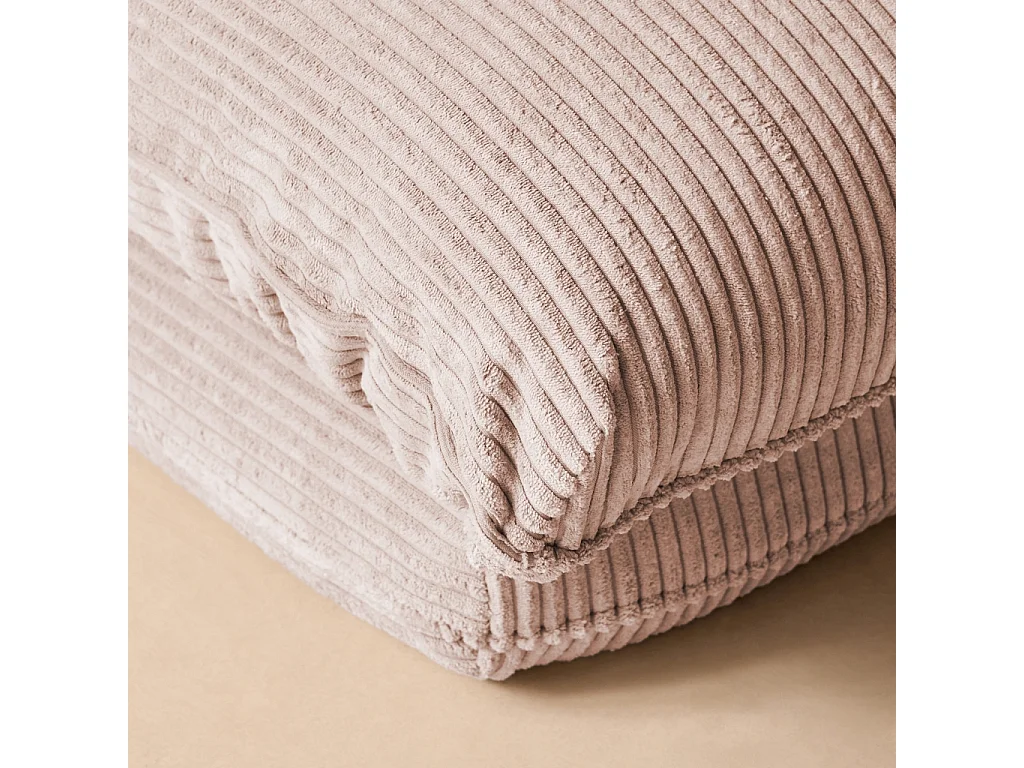 Chauffeuse matelas rose pâle convertible velours côtelé grosse côte 1 place Cosy