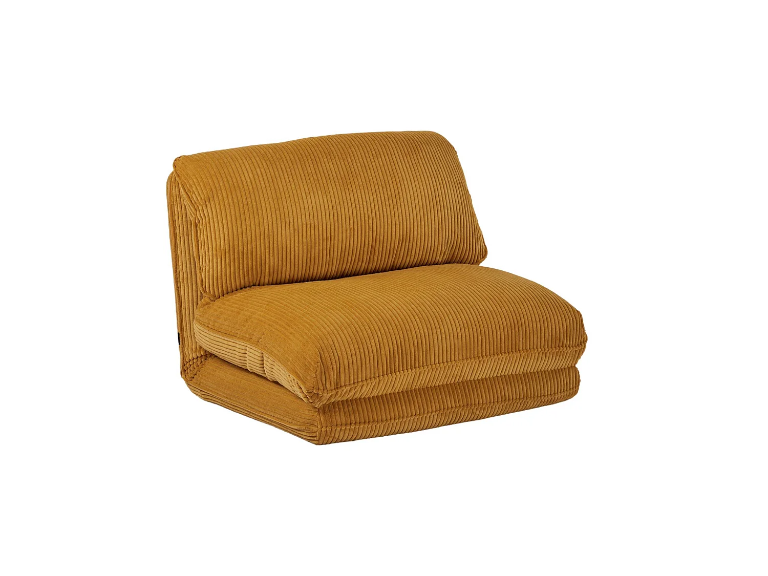 Chauffeuse matelas moutarde convertible velours côtelé grosse côte 1 place Cosy