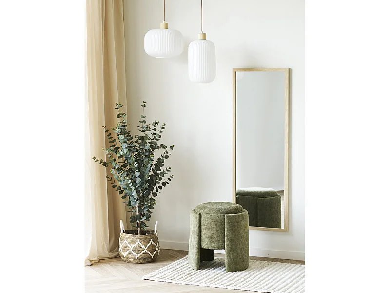 WATT- Pouf in tessuto verde ø42 cm