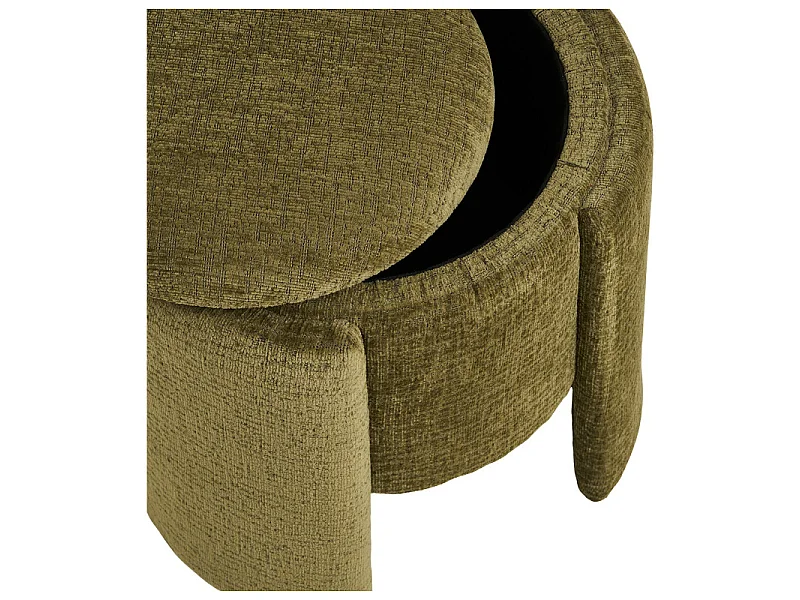 WATT- Pouf in tessuto verde ø42 cm
