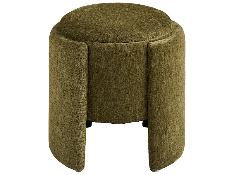 WATT- Pouf in tessuto verde ø42 cm