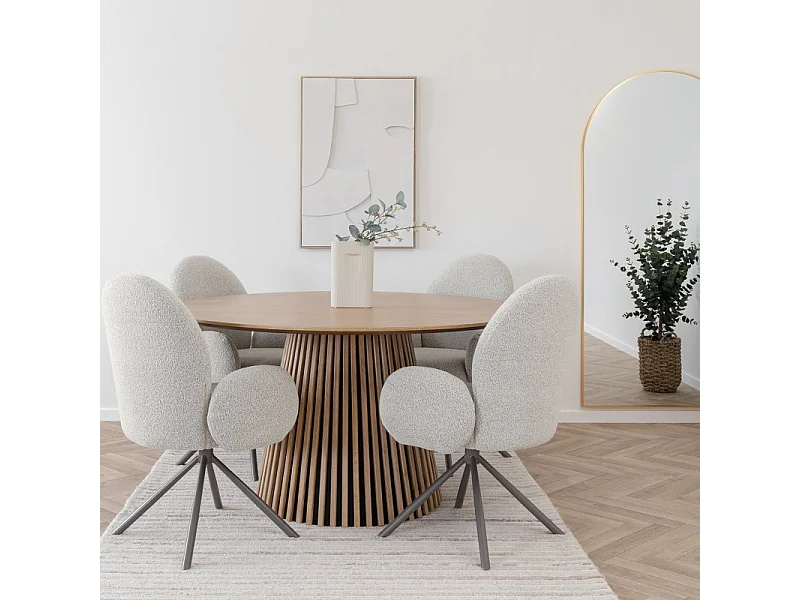 LYIV-Sedia da pranzo girevole a 360° sabbia