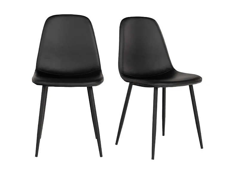 SALYA-Set di 2 sedie vintage in PU nero