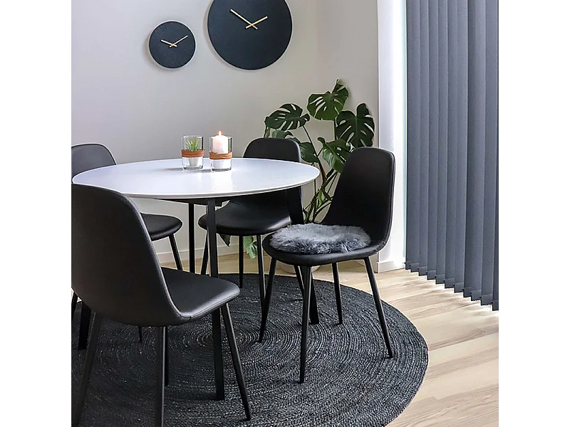 SALYA-Set di 2 sedie vintage in PU nero