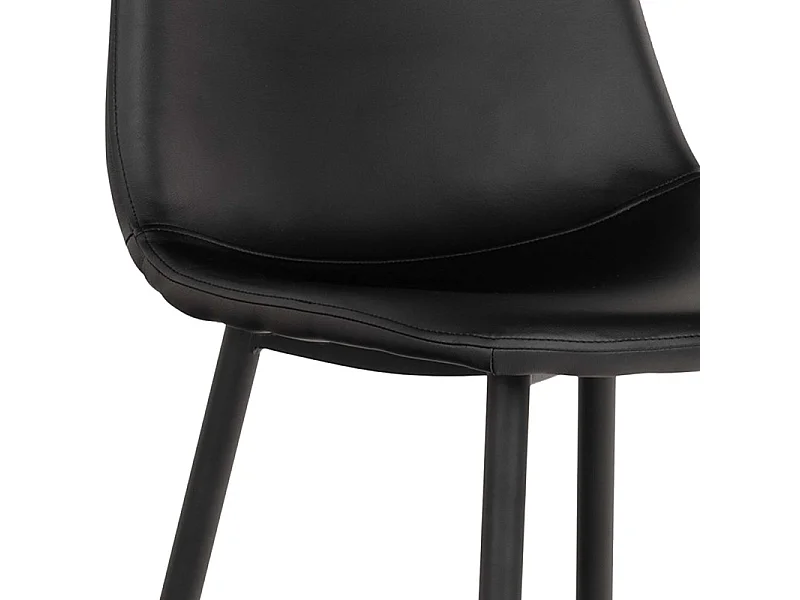 SALYA-Set di 2 sedie vintage in PU nero