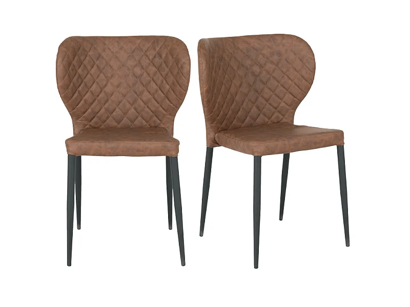 VARS-Set di 2 sedie in PU marrone