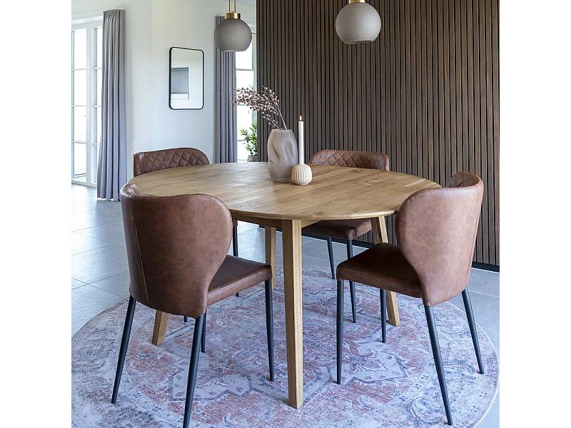 VARS-Set di 2 sedie in PU marrone
