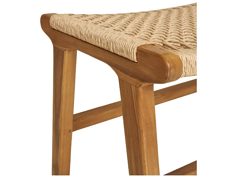 TIKY-Poggiapiedi in teak e rattan