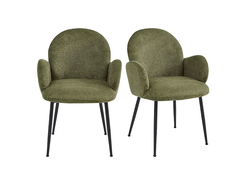 ALICE-Chaise en tissu Ikon Olive (x2)