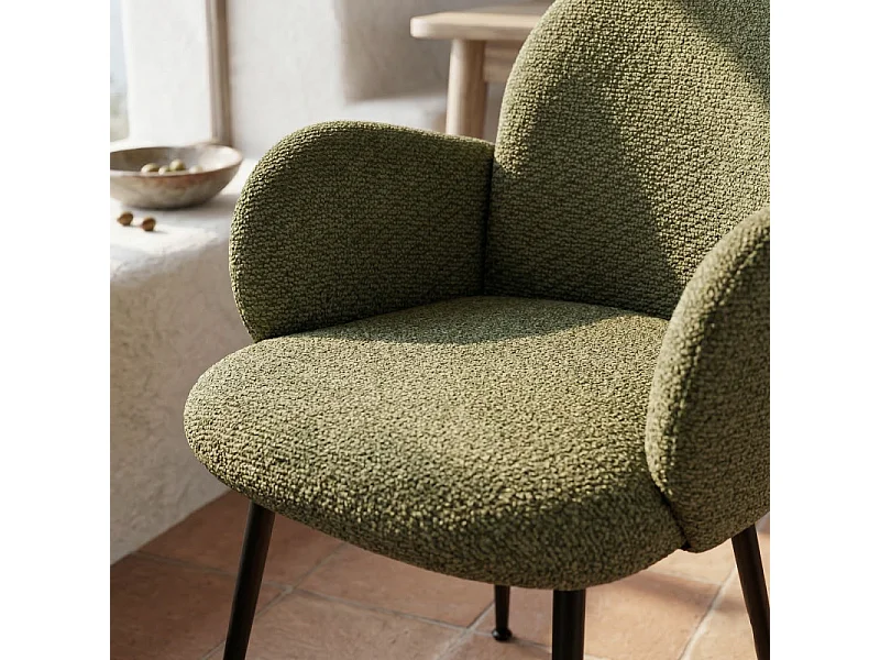 ALICE-Chaise en tissu Ikon Olive (x2)